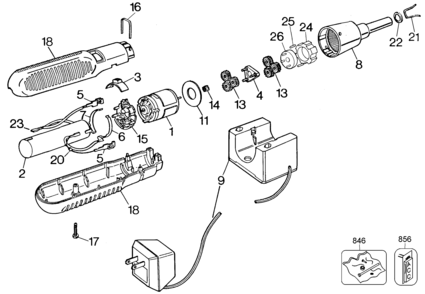 Default Diagram and Parts List for 9072-35 Type 2 Black and Decker Screwdriver
